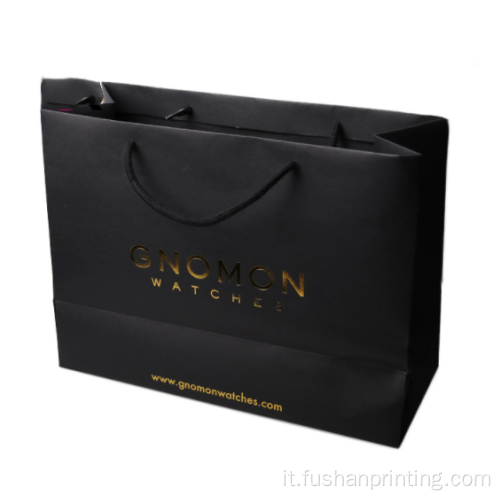 Shopping Paper Bag with Gold Foil